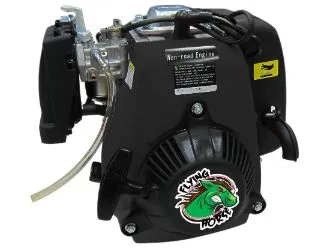 Compact four-stroke bicycle engine assembly viewed from the mounting side
