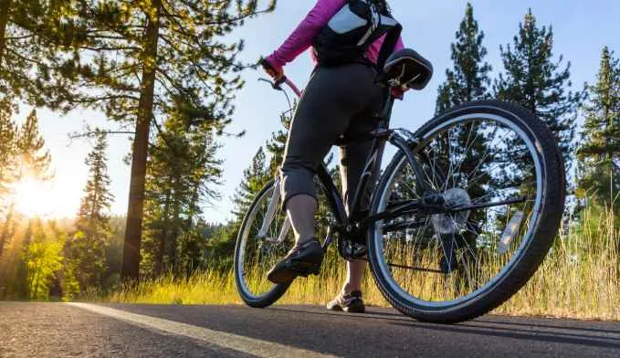 Budget hardtail mountain bike on a trail