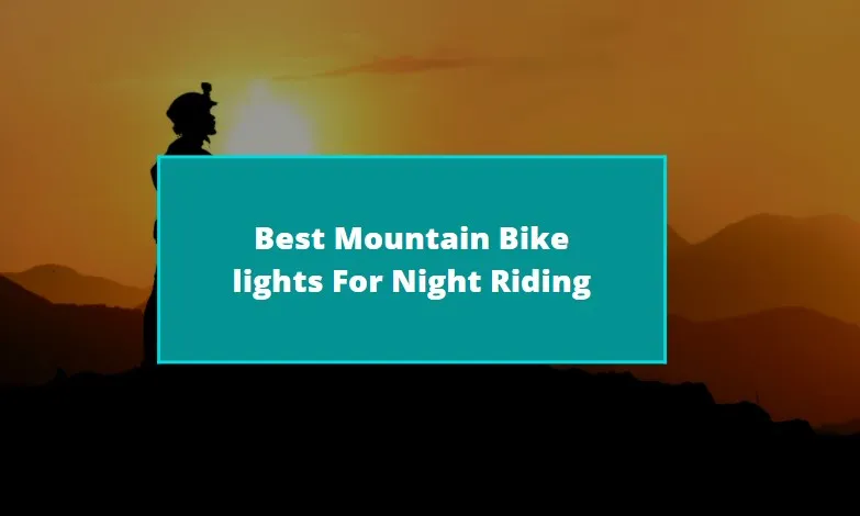 Mountain-bike headlight illuminating a dark trail