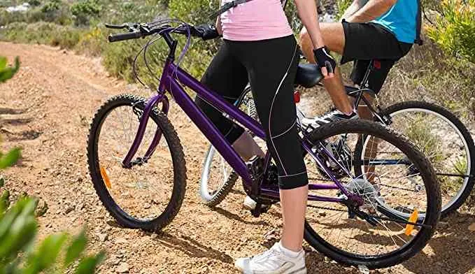 Women's full-length padded cycling tights