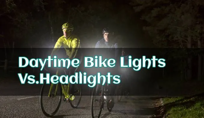 Bicycle daytime light and headlight beam compared