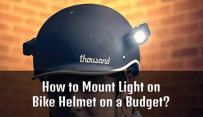 Compact bicycle light secured to a vented helmet