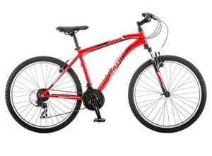Red legacy Schwinn Ranger mountain bike shown against a white background.