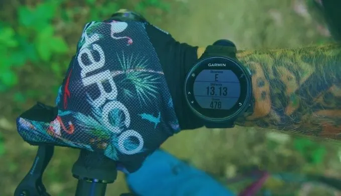 Garmin GPS watch used for mountain biking