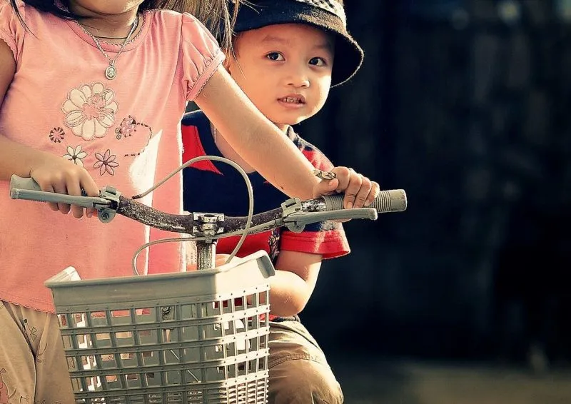 Front bicycle basket mounted above the wheel
