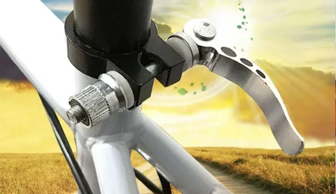 Quick-release clamp around a bicycle seat tube