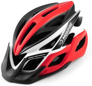 MOKFIRE Adult Bike Helmet - best bike helmet with LED lights